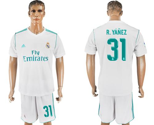 Real Madrid #31 R.Yanez White Home Soccer Club Jersey